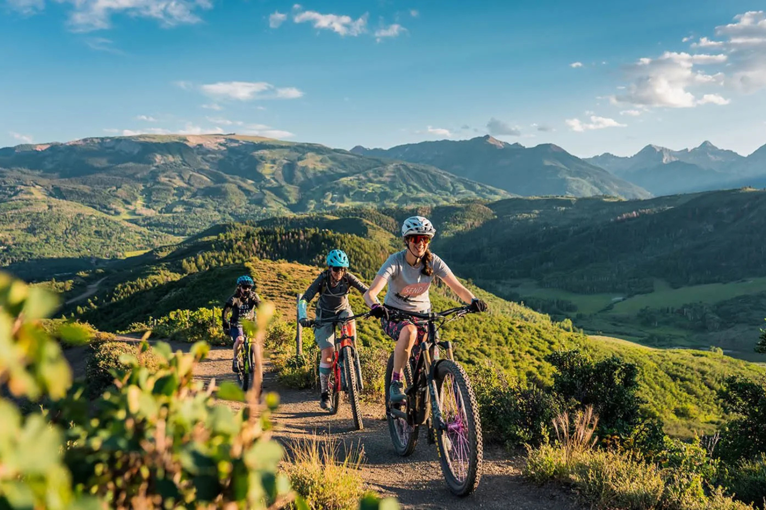 Bike Riders on Mountain-side.